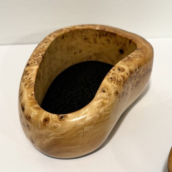 Kris Sacksteder Handmade Yellow Burl Wood Lidded Trinket Box Weird Woods Seattle - Picture 12 of 12